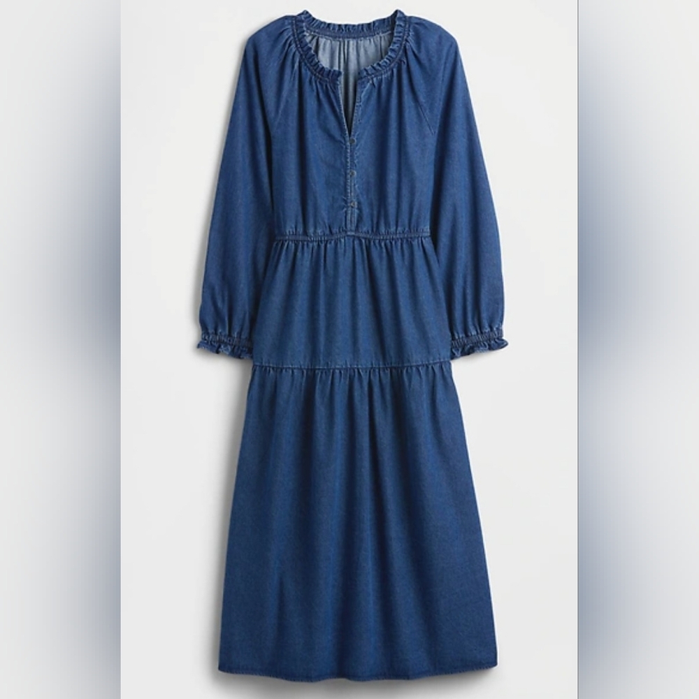 Gap Tiered Denim Midi Dress - Picture 7 of 10